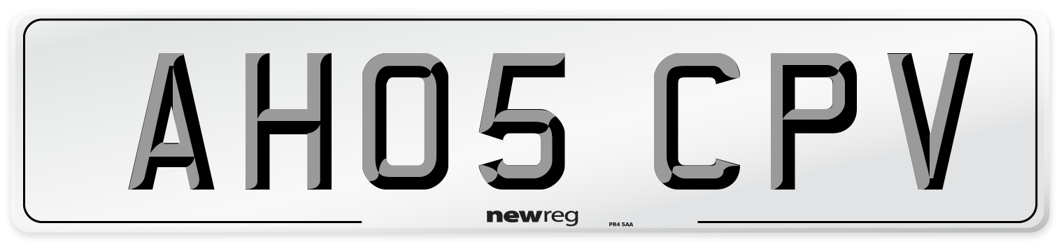 AH05 CPV Number Plate from New Reg
